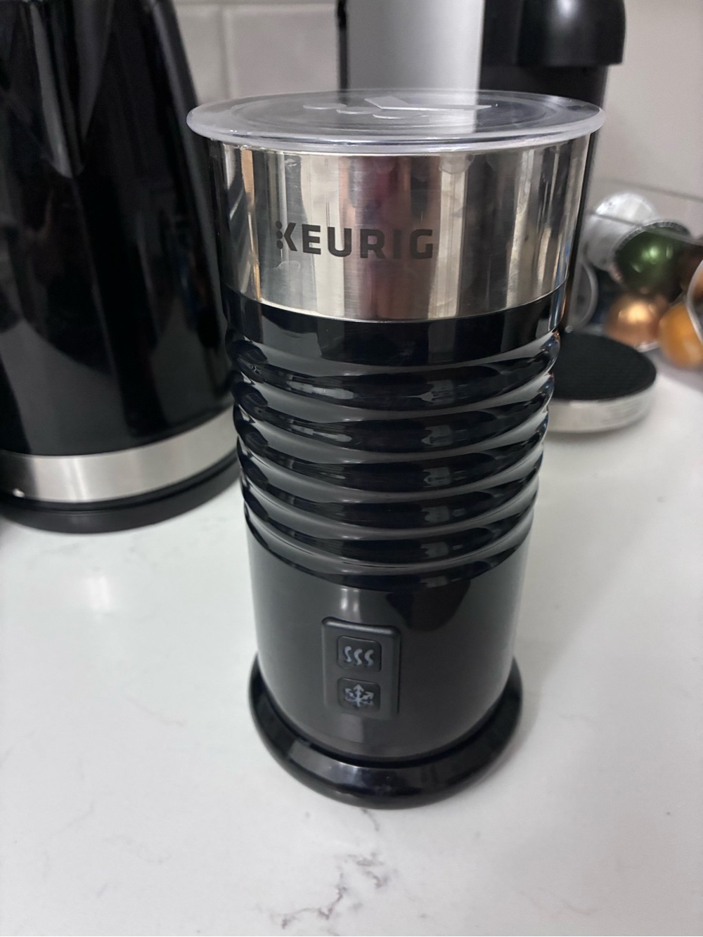 Keurig Black and Stainless Steel Milk Frother